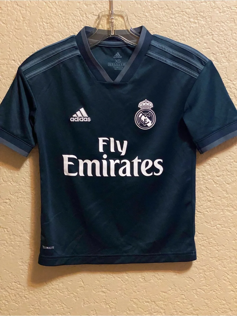 adidas Kids Real Madrid Navy Blue Fly Emirates Soccer Jersey